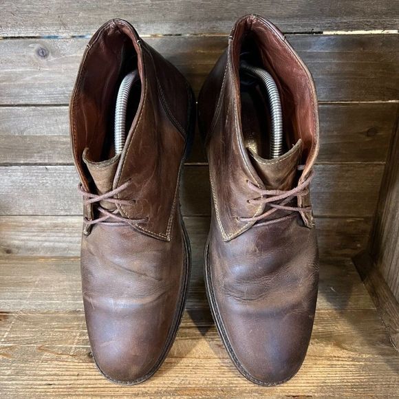 Mens Johnston And Murphy Brown‎ Leather Crepe Ankle Chukka Boots Size 11 M GUC